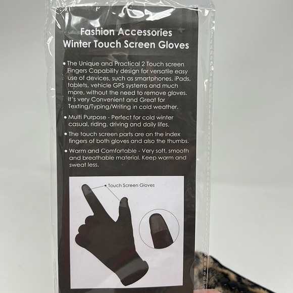 🆕Winter Touch Screen Gloves Black Soft Breathable Cheetah Pattern Gloves - Picture 7 of 8